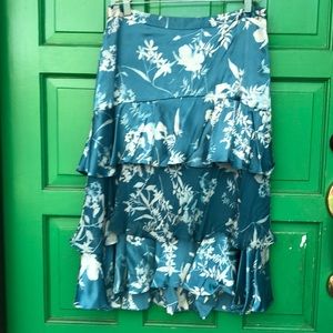 Banana Republic Tiered 100% Silk Crepe Skirt